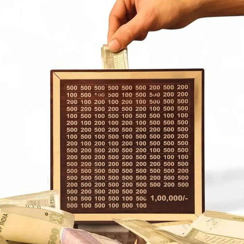 Wooden Piggy Bank 100000 Rs